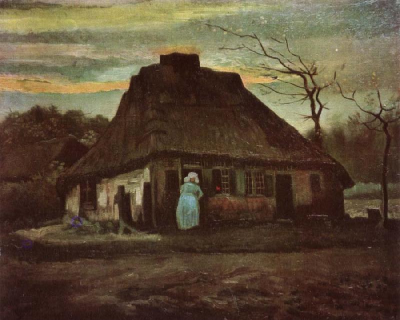 Vincent Van Gogh Cottage with Trees (nn04) Sweden oil painting art